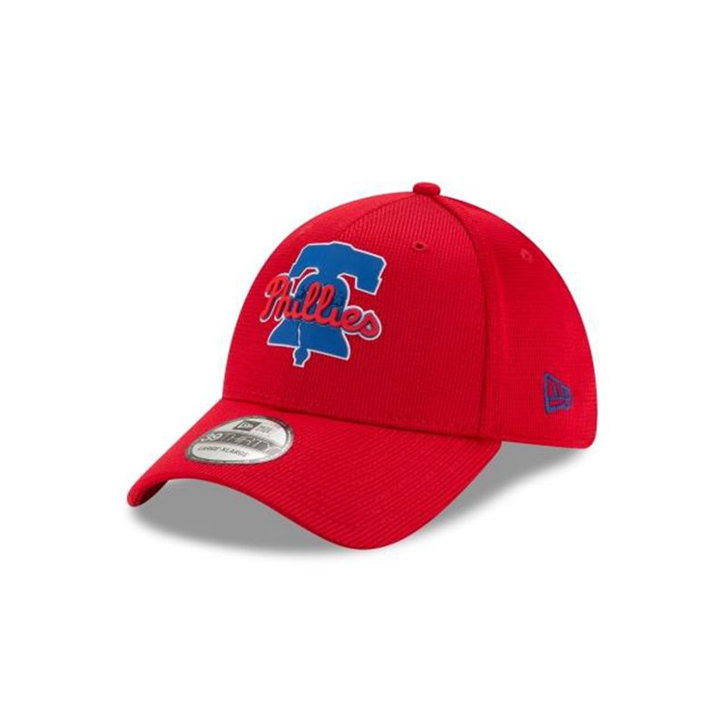 MLB Philadelphia Phillies Clubhouse Collection 39Thirty Stretch Fit (CIC0190) - Red New Era Caps